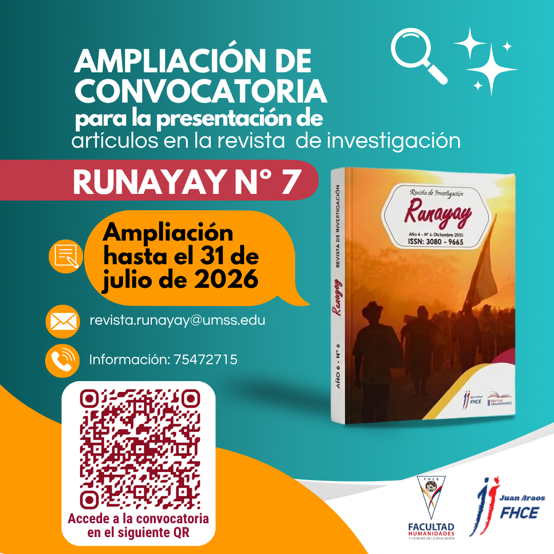 Ampliación de Convocatoria -  Revista de Investigación RUNAYAY N° 7
